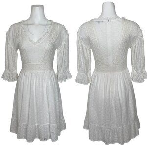 Love Sam Vivienne Eyelet Embroidered Dress S White